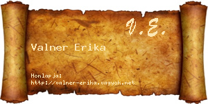 Valner Erika névjegykártya